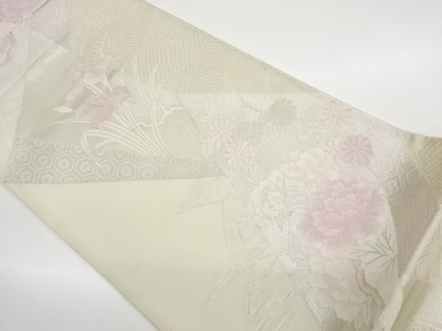 JAPANESE FUKURO OBI FOR SUMMER / WOVEN FLOWERS